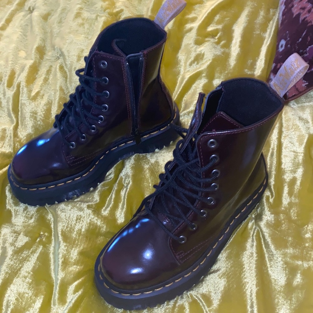 Dr. Martens Jadon Platform Boots Burgundy